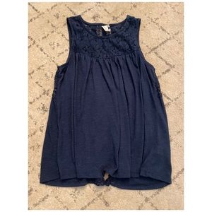 Blue lace tank top
